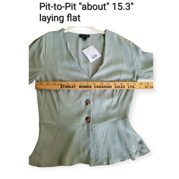 Topshop Sage Tie-Sleeve Viscose Blouse NWT Size 2 - Picture 6 of 10
